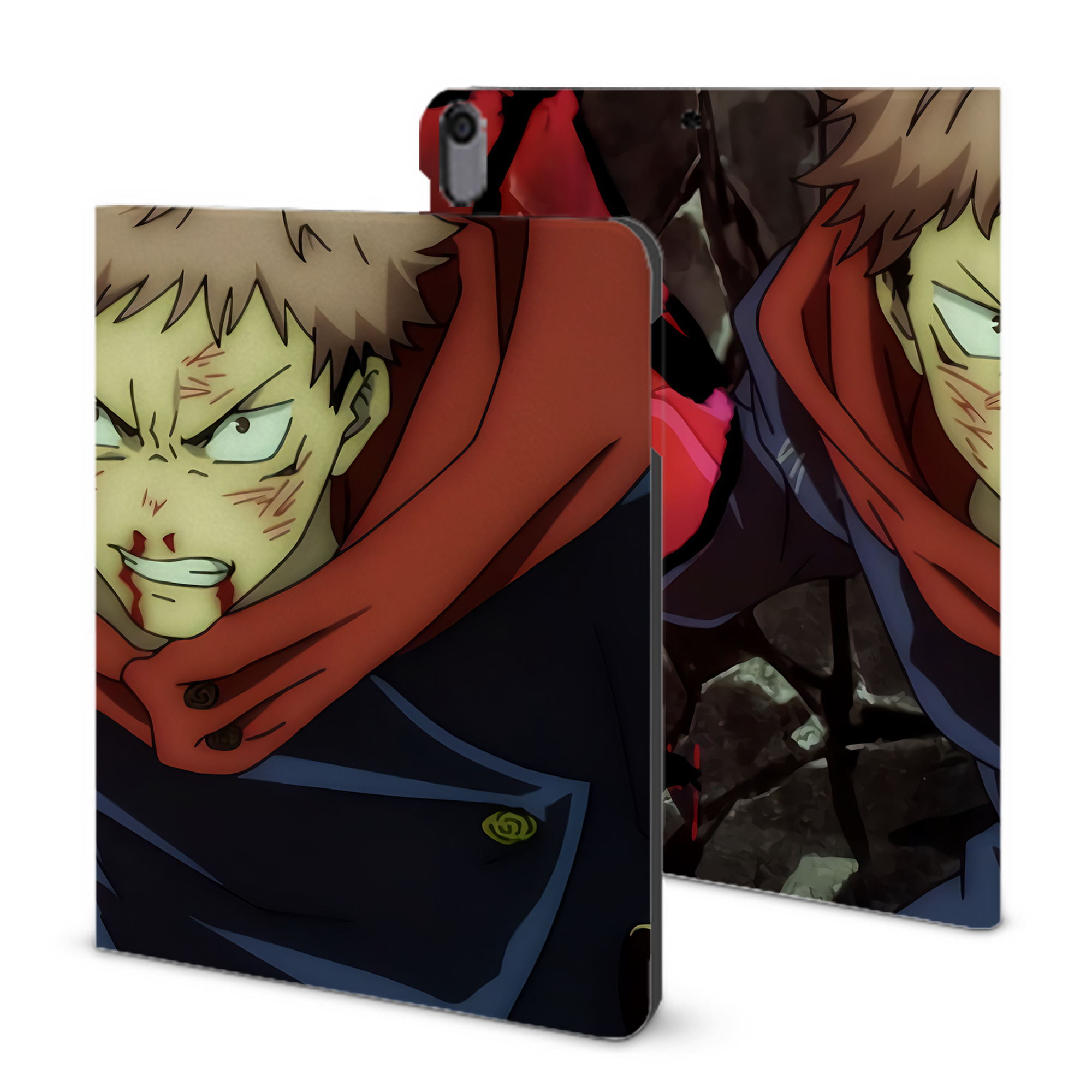 （画像用） 呪術廻戦 Jujutsu Kaisen IPad ケース ブック型 PUレザー TPU 耐衝撃 軽量 薄型 ペン収納なし 全面保護 IPad 各モデル対応